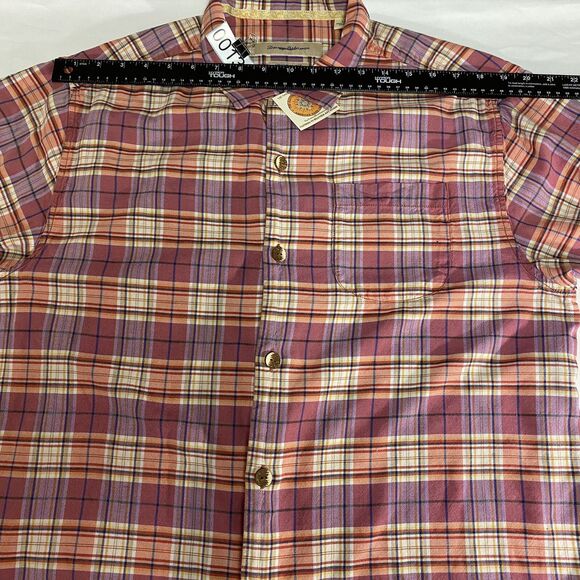 Tommy Bahama Shirt Men Large Pinks Pastel Plaid Loop Collar Silk Preppy Outdoors - Picture 14 of 16